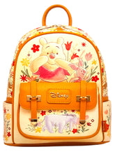 Load image into Gallery viewer, disney winnie the pooh and friends floral wonda pop vegan leather fashion minnie bagpack - alwaysspecialgifts.com