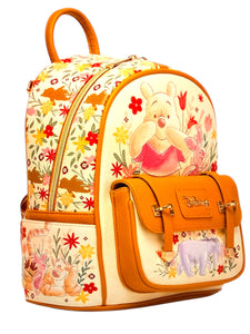 disney winnie the pooh and friends floral wonda pop vegan leather fashion minnie bagpack - alwaysspecialgifts.com