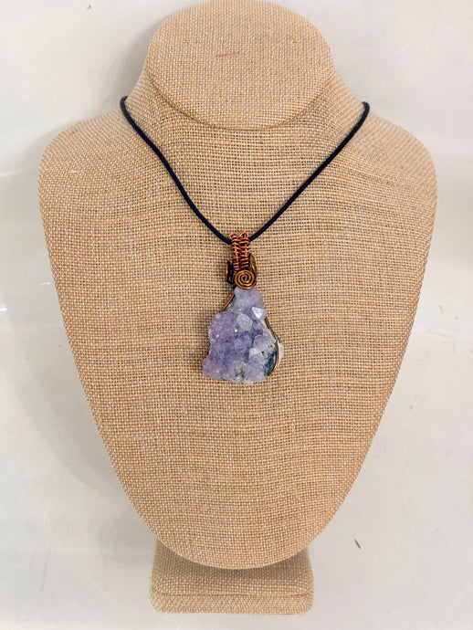 raw natural cluster amethyst necklace - alwaysspecialgifts.com