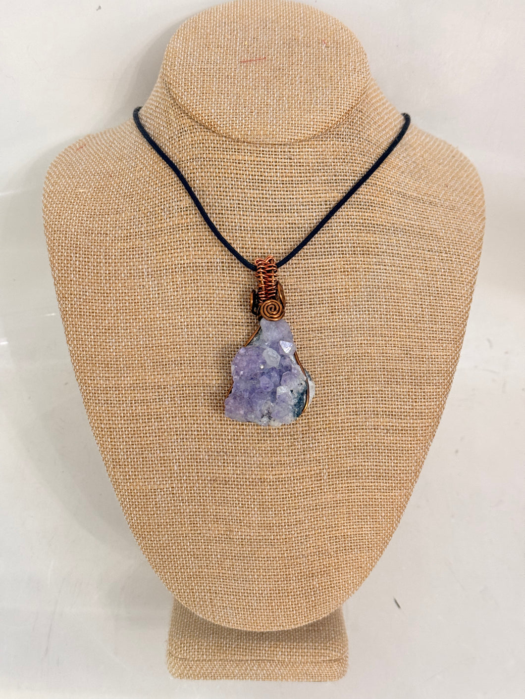 raw natural cluster amethyst necklace - alwaysspecialgifts.com