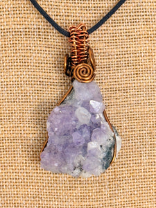 raw natural cluster amethyst necklace - alwaysspecialgifts.com